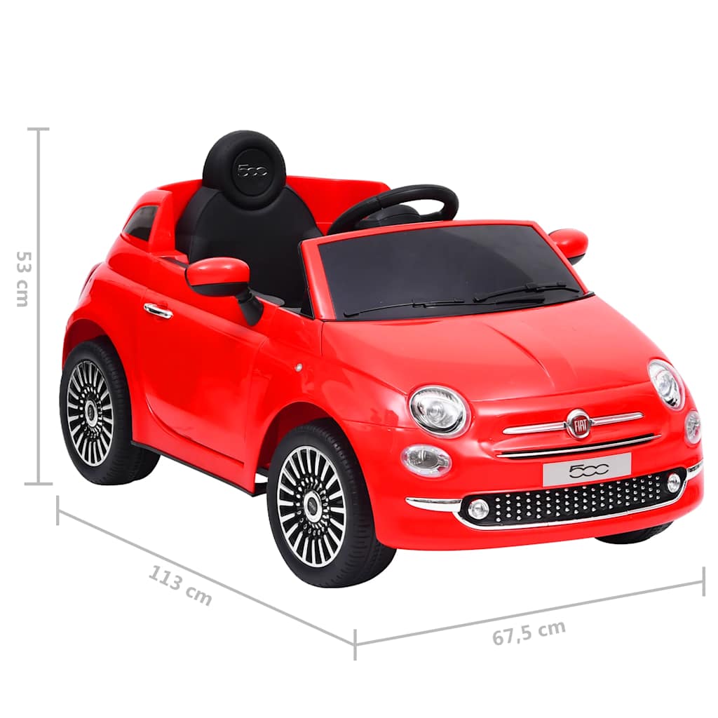 Vidaxl Elektryczny Samochód Jeździk Fiat 500, Czerwony