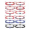 Evil Eye Adjustable Bracelet Set: 12-Piece Woven Rope with 7 Knots