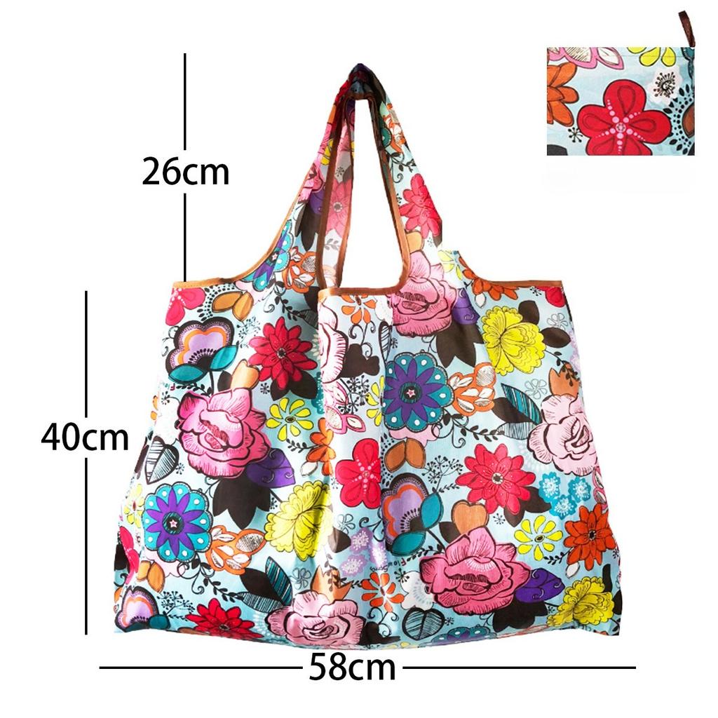 Borsa della spesa pieghevole Borsa della spesa da viaggio riutilizzabile Borsa ecologica con una spalla per viaggio Borsa tote con stampa di cactus dei cartoni animati
