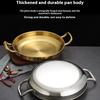 Handle Frying Pan Stainless Steel Paella Pan with Gold Handle Cooking Pot Seafood Rice Pans Non Stick  Skillet Kitchen Cookware