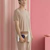 Ice Silk Couple Pajama Set - Seamless, Solid Color, Short Sleeve Sleepwear for Men & Women, Ideal for Spring/Summer