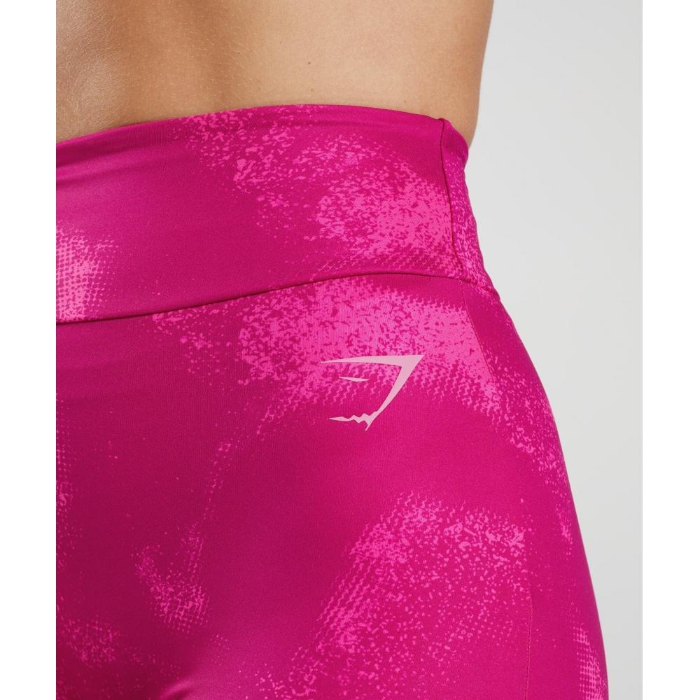 Gymshark Gs Power Original Tight Shorts Magenta Pink Print B4a6u Kbh3