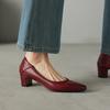 Fashion 2025 New Spring/autumn Genuine Leather Women Shoes Pointed Toe Ladies Shoes Fashion Concise Shoes Mid Heels Women Pumps