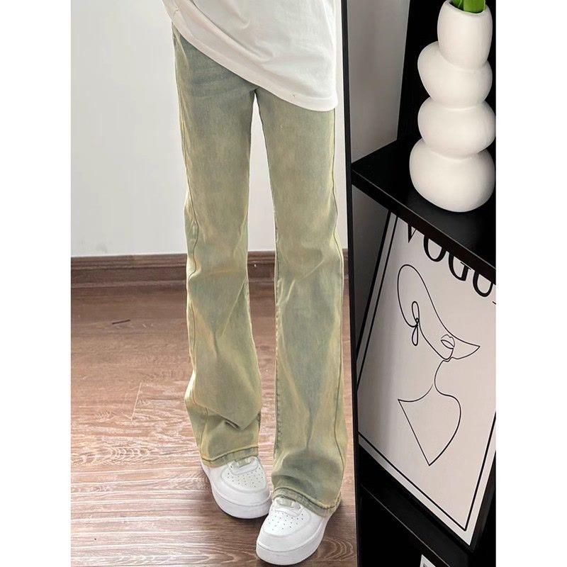 Cleanfit Retro Blue Jeans Men's Spring and Autumn Tall Straight American Vibe Pants High Street Micro-pull Pants