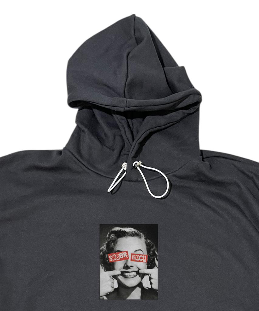 Sk8Er Rock Forced Happiness Sweat Hood Vest ((Black))