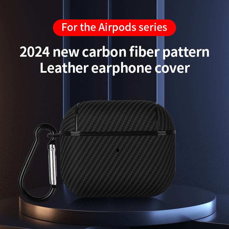 Real Carbon Fiber Earphone Case For AirPods 4 Carbon Fiber Wireless Earphone Case Cover For AirPods 3 2 1 Pro2 Carbon Fiber Case