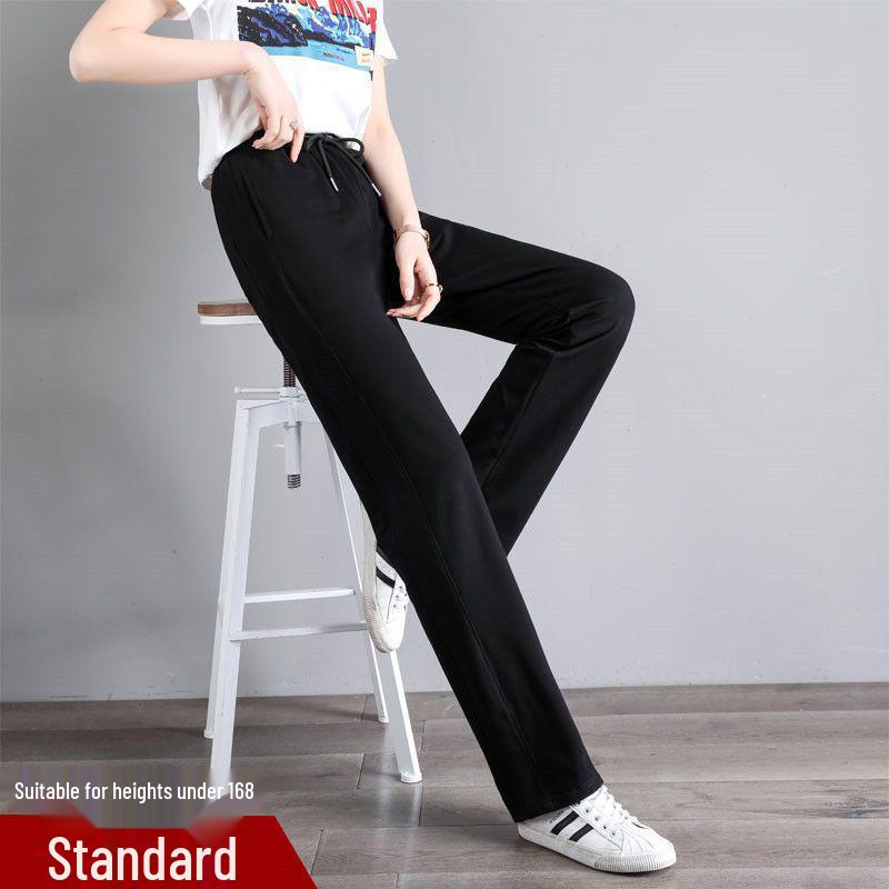 

Женские высокие широкие спортивные штаны большого размера - Прямые штанины, Весна/Осень, Корейский стиль M