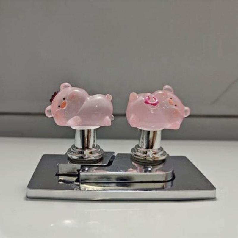 Cute Luminous Pig Toilet Presser Water Tank Buttons Protector Multi-Useful Furniture Handle Home Bathroom Accessories