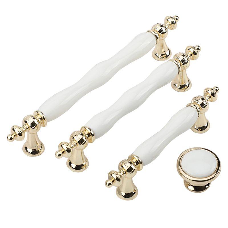 AAAF Fashion Cabinet Handle Golden Kitchen Cupboard Door Handle Drawer Pull European Style White Furniture Handle