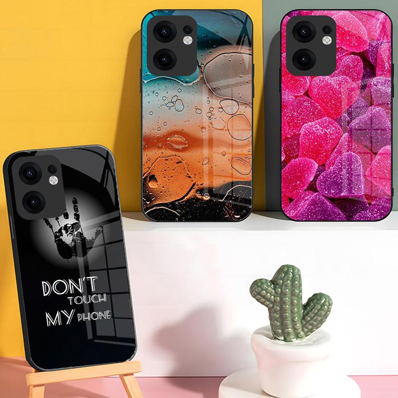 For Oppo Reno 13 12 Pro Case Cover Tempered Glass Phone Case Hard Fundas Coque For Oppo Reno13 Reno12 F Pro Protective Shell