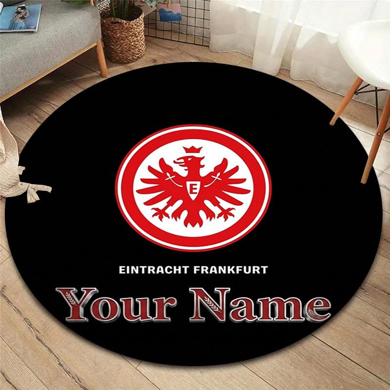 Eintracht Frankfurt Custom Name Round Area Rug,Carpet Rug for Living Room Bedroom Sofa Playroom Decor,Non-slip Floor Mat