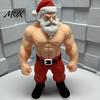 Collectible Trendy Character Statues 3D Printed Fitness Santa Claus Figurine, Muscular Statue, Workout Enthusiast Gift Ideas Creative Sports