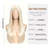 **13x4 Platinum Blonde Lace Front Wig, 24" Straight Heat‑Resistant Synthetic Glueless Wig with Baby Hairs Adjustable Straps for Women**