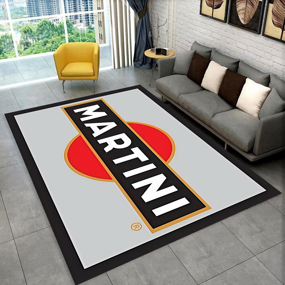 3D logo závodního auta M-Martini Moto Koberec pro domácí obývací pokoj ložnici pohovku Rohožka Dekor, dětská hrací protiskluzová podložka Dárek