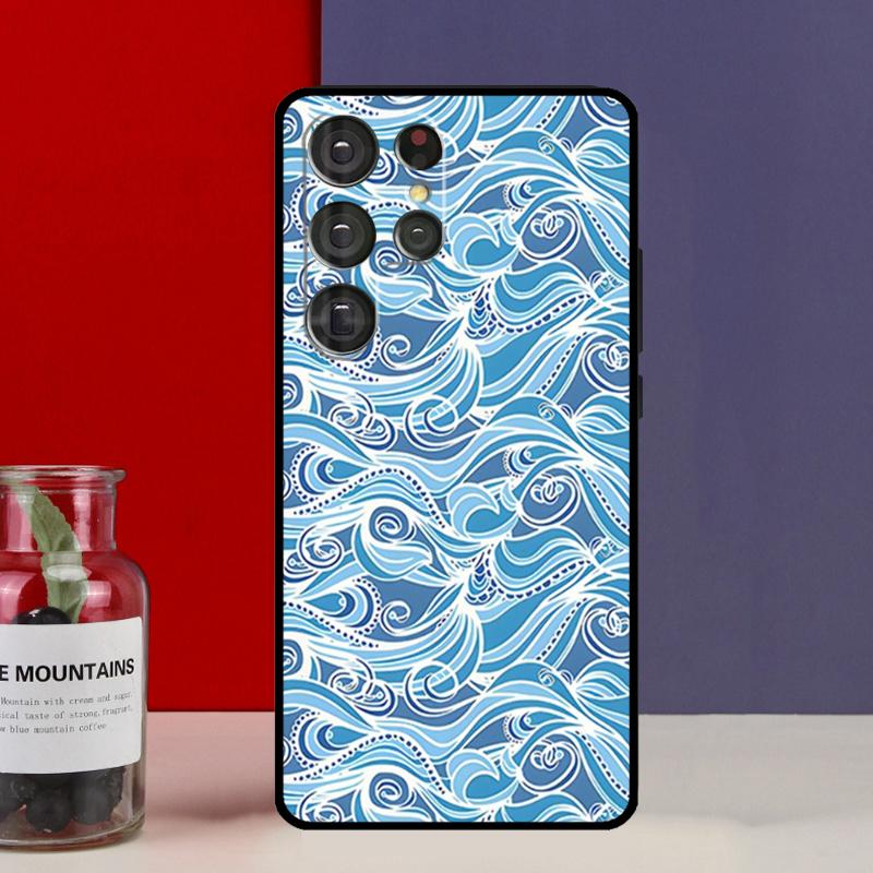 Japanese Style Floral Texture Funda Case For Samsung Galaxy S25 Ultra S9 S10 S20 S21 FE S22 S23 Plus S24 Ultra Phone Cover