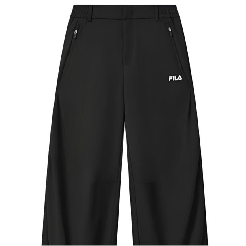 FILA Original Round Neck Pullover Raglan Long Sleeve Top And Mid Waist Straight Leg Pants Casual Set Women sets F11W539204F-PK+F11W539803F-BK
