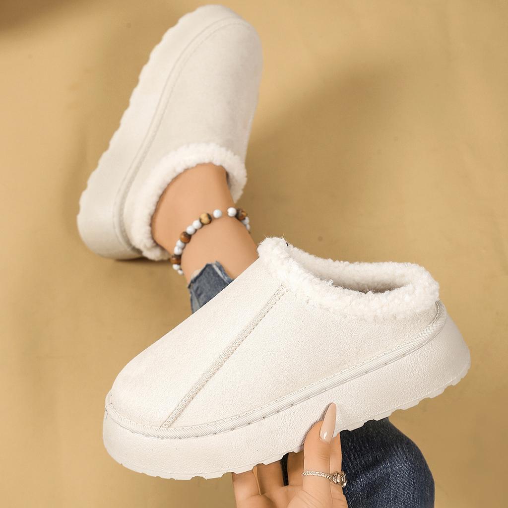 Inner height-increasing fluffy shoes for women's new winter high-end cotton shoes, fleece to keep warm, fairy evening wind single shoes, cotton 