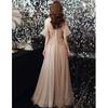 Champagne evening dress fairy bridesmaid dress 1011 summer new banquet temperament host heavy industry long dress