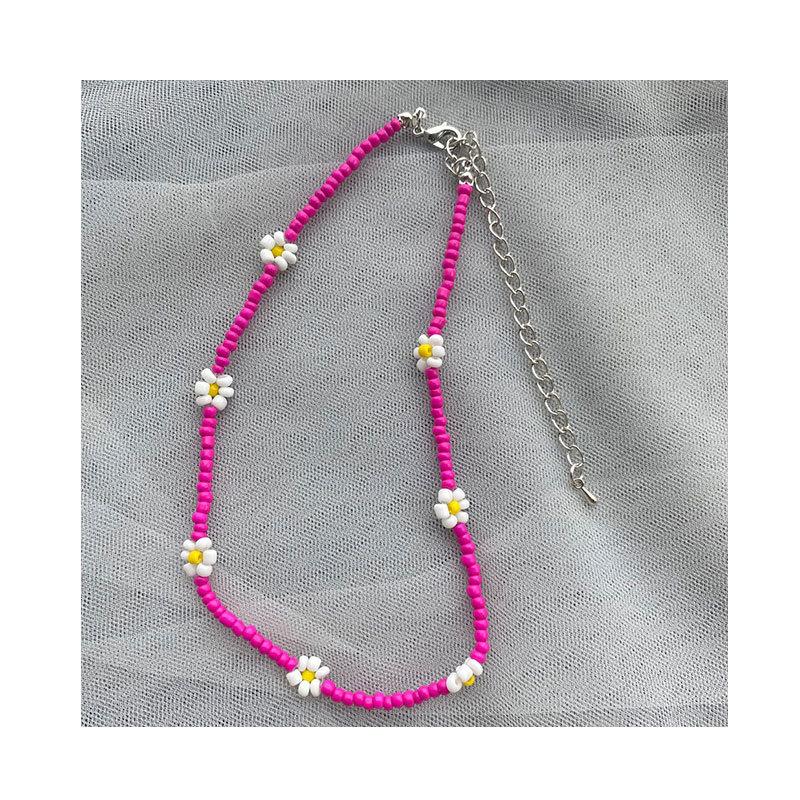 Bohemia Style Colorful Flower Beads Necklace for Women Girls Summer Vacation Decorations Necklace Beach Party Jewelry Gifts New