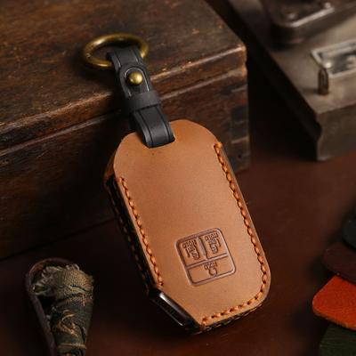 Cross-Border Hot-Selling Car Key Cover Is Suitable For Kia Jiahua Handmade Leather Business Car Key Protection Case Buckle Bag