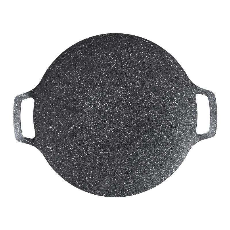GIYOCA Korean Grill Pan, Round BBQ Griddle, Compatible for Induction, Gas Stove, Electric Cooktop, Indoor or Outdoor Grilling
