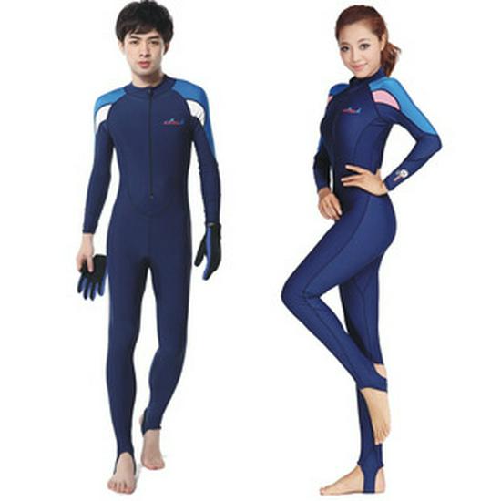 Women's Long Sleeve Two-Piece Wetsuit Set - Quick-Dry, Sun-Protective Surf & Snorkel Suit, with Matching Men's Jellyfish Suit.