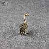 Retro Copper Solid Goose Figurines Small Animal Statue Ornaments Antique Brass Tea Pet Decor Office Desk Decoration Accesories
