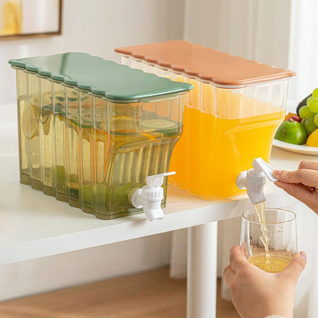 Beverage Liquid Drinks Container Fridges Drinks Dispensers with Tap & Lid Refrigerator Cold Beverage Dispensers Jugs