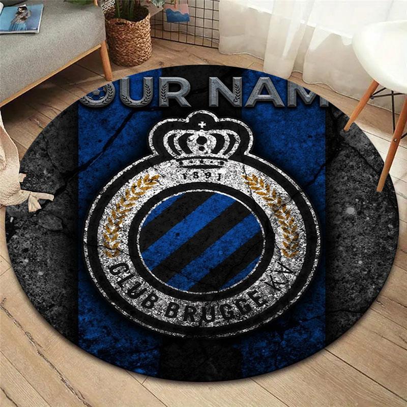 Club Brugge KV Custom Name Round Area Rug,Carpet Rug for Living Room Bedroom Sofa Playroom Decor,Non-slip Floor Mat