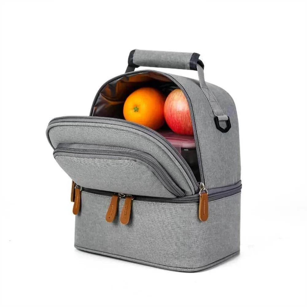 Hot Picnic School Food Lunch Bag, Large Capacity Portable Lunch Bag, Insulation Material, Fresh Cooler, Handbag With Lunch Bag