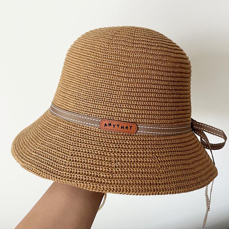 

Шляпа женская весна и осень лицо маленькая шляпа-ведро бант шляпа-таз универсальная британская шляпа-ведро тренд Adult (56-58cm) верблюд