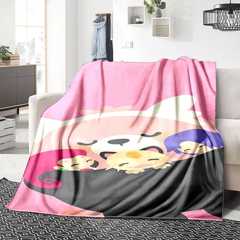 1Pc Kawaii Fantasy Creatures Blanket For Couch Bed Plush Cozy Fuzzy Blanket Super Soft Warm Blankets For Fall And Winter 0918236
