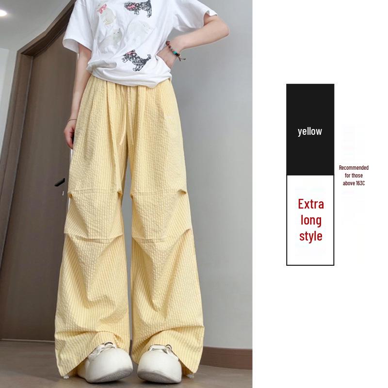 Women s Summer Retro Stripe Quick-Dry Wide-Leg Pants Large