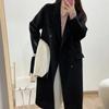 Women Coat Winter Thick Office Lady Long Wool Coat Elegant Fashion Faux Wool Jacket Women Simple Long Sleeve All Match Outwear