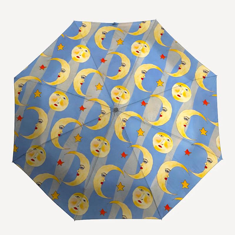 

1pc Moon Stars Automatic Open/Close Umbrella Compact Folding Umbrella, All-Season Portable Umbrella for Women/Men, Perfect Gift for Birthdays366
