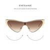Women's sunglasses, men's and women's fashion metal one-piece cat's eye sunglasses