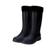 Men's Rain Boots Long Tube Water Shoes Non-slip Waterproof Safety Work Shoes Black Red Platform Cotton High-top Outer Wear
