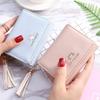 Women's Korean-Style Trifold Wallet: Compact Coin Purse, Multi-Card Slots, Money Clip with Tassel