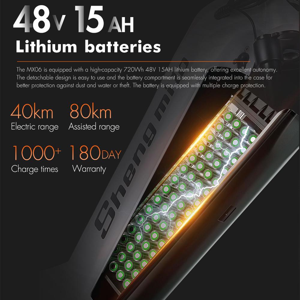 Shengmilo MX06 26" Electric Off-Road Bike 500W Motor 48V 17.5Ah Battery