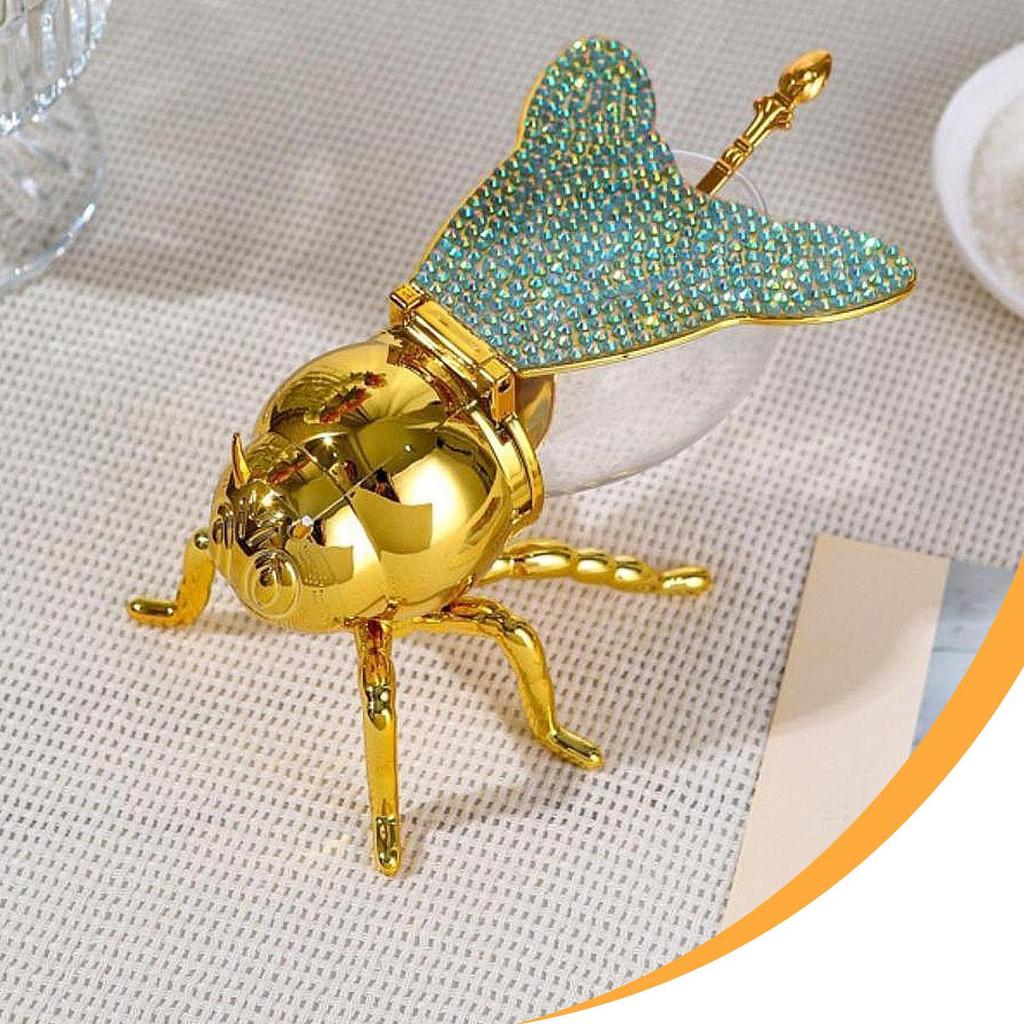 Bee Honey Jar Ornament Decorative Condiment Pot for Dinner Kitchen Home