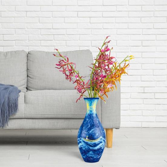 160 ks/sada 3D puzzle váza DIY ručně vyráběná modrobílá keramická mořská loď