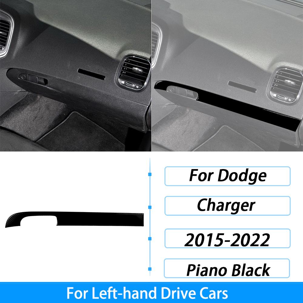 For Dodge Charger 2015-2022 Piano Black Central Control Radio CD AC Panel Trim Cover Car Interior Decoration Accessories Sticker