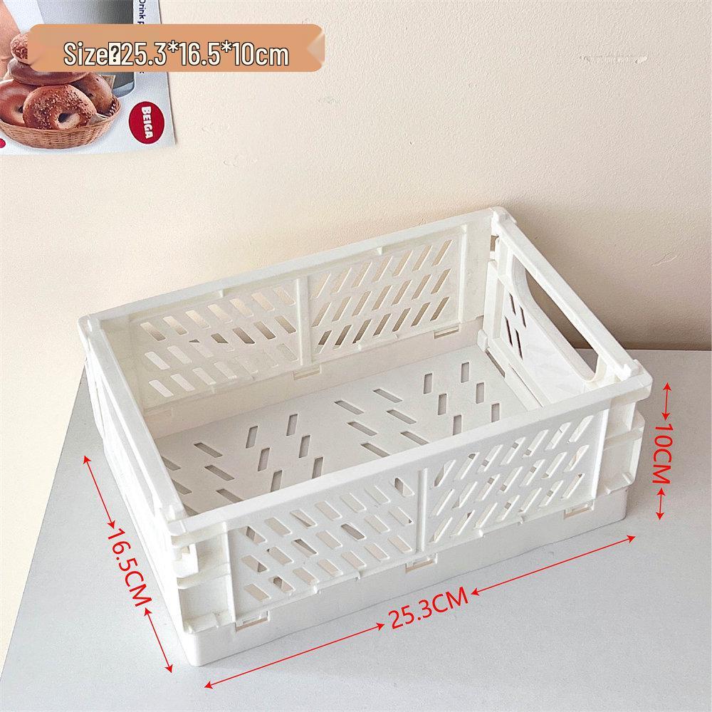 Foldable Desktop Storage Basket for Stationery and Books