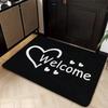 Minimalist White Heart Welcome Door Mat Soft Non Slip Floor Rug Simple Romantic Heart Print Entrance Carpet For Entryway Bedroom