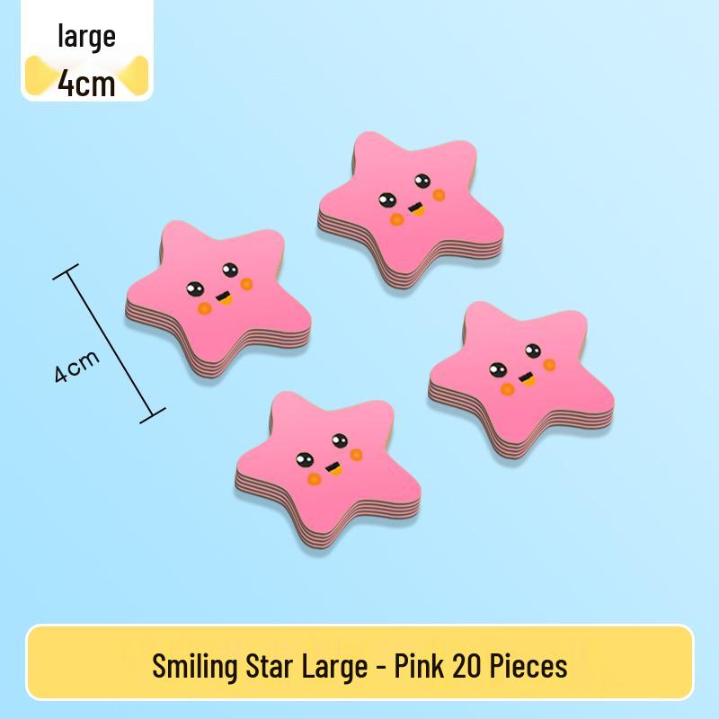 Magnetic Blackboard Stickers: Kids' Reward Magnets with Cartoon Stars, Flowers, and Smileys for Home & Classroom Whiteboards