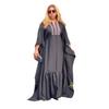 2026 summer new European and American cross-border fashion elegant striped spliced ruffle edge long-sleeved dress