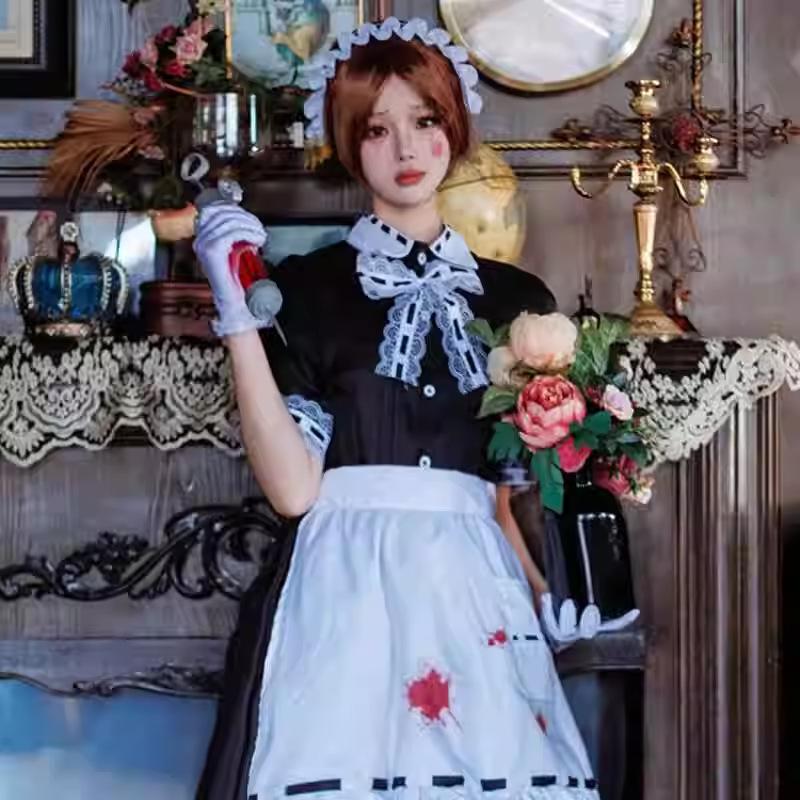 Kuroshitsuji Sebastian & Ciel Maid Cosplay Dress, In Stock Anime Role Play Full Set