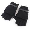 Pristine HERMES Baltimore Mittens Serie Metal Knit Gloves black cashmere S Used
