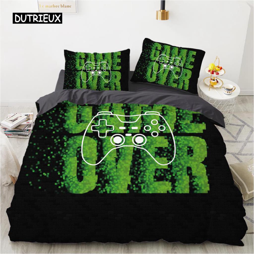 Zestaw poszwy na kołdrę do gry Mikrofibra Kolorowy nadruk gamepada Zestaw pościeli Chłopcy Nastolatki Gra wideo Gamepad Graj wszędzie Poszwa na kołdrę