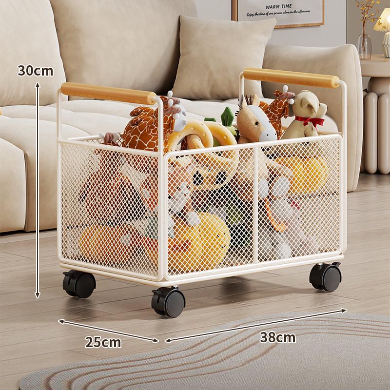 Large Plush Toy Storage Basket with Handles for Children's Dolls